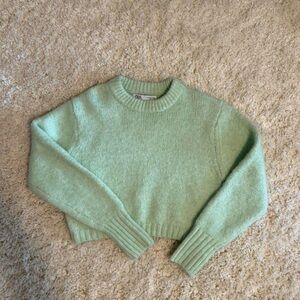 Zara Mint Green Crew Neck Sweater
